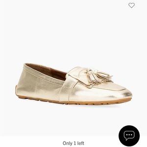 Aquatalia gold leather tassel loafers